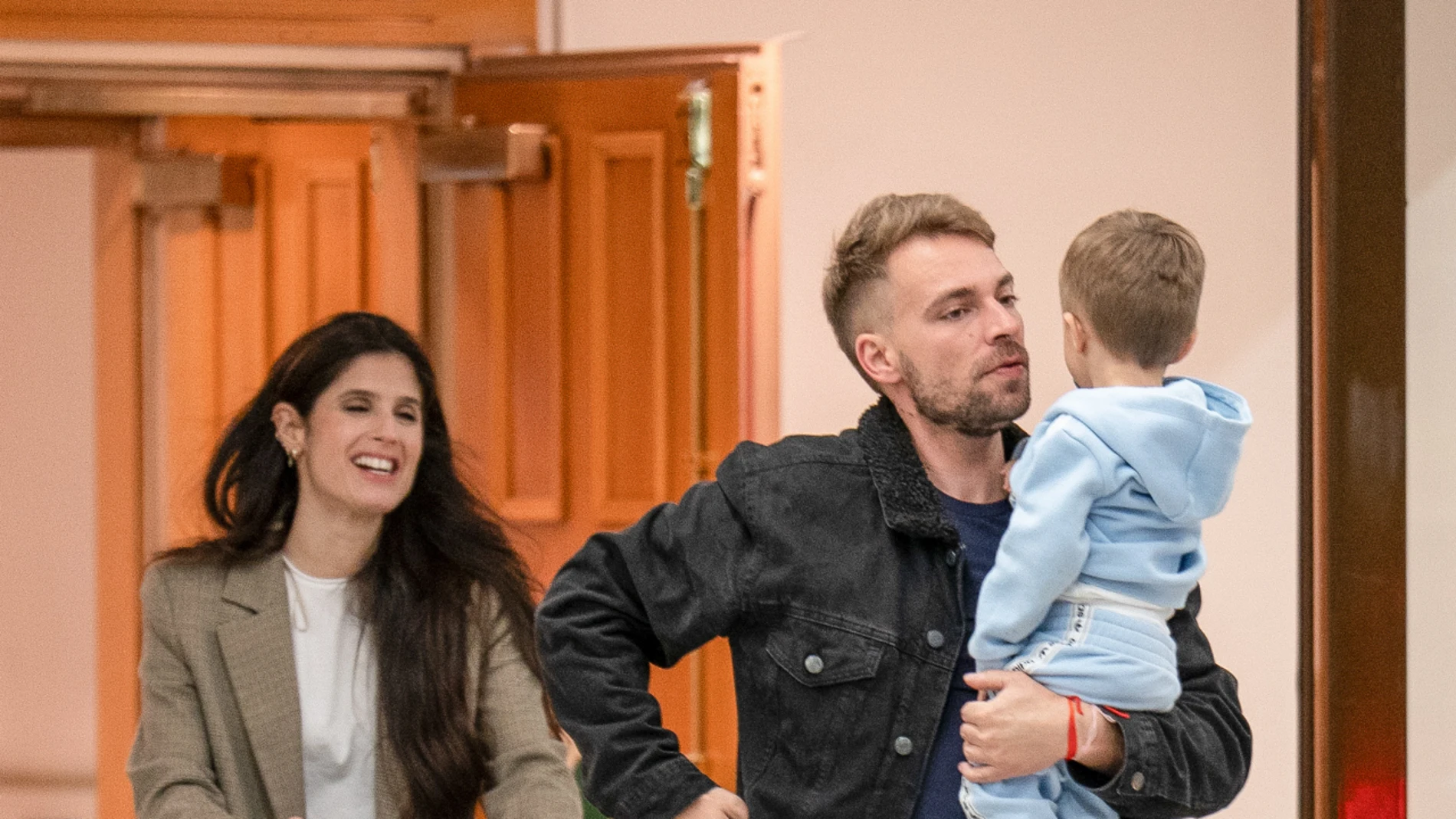 José María Almoguera con su hijo y María "La Jerezana"
