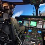 Imagen del interior del simulador del NH90