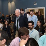 José Manuel García Margallo llega a la Escuela de Formación de NNGG en Palencia junto a Armisén y Alonso Nieto