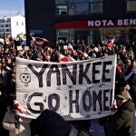 Protest in front of the US consulate in Greenland