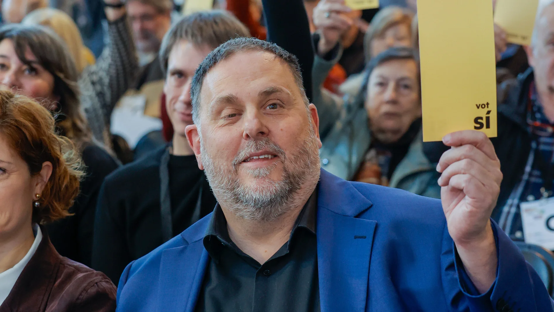 El presidente de ERC, Oriol Junqueras, durante el 30º Congreso Nacional de Esquerra Republicana (ERC), en Nave Ca n'Oliveres, a 15 de marzo de 2025, en Martorell, Barcelona, Catalunya (España). ERC celebra este sábado y domingo la segunda parte de su 30º Congreso, en el que deben aprobar sus ponencias política, estratégica y estatutaria, después de una primera parte que estuvo marcada por la división interna a la hora de escoger a los nuevos líderes del partido. Además, han aprobado los docum...