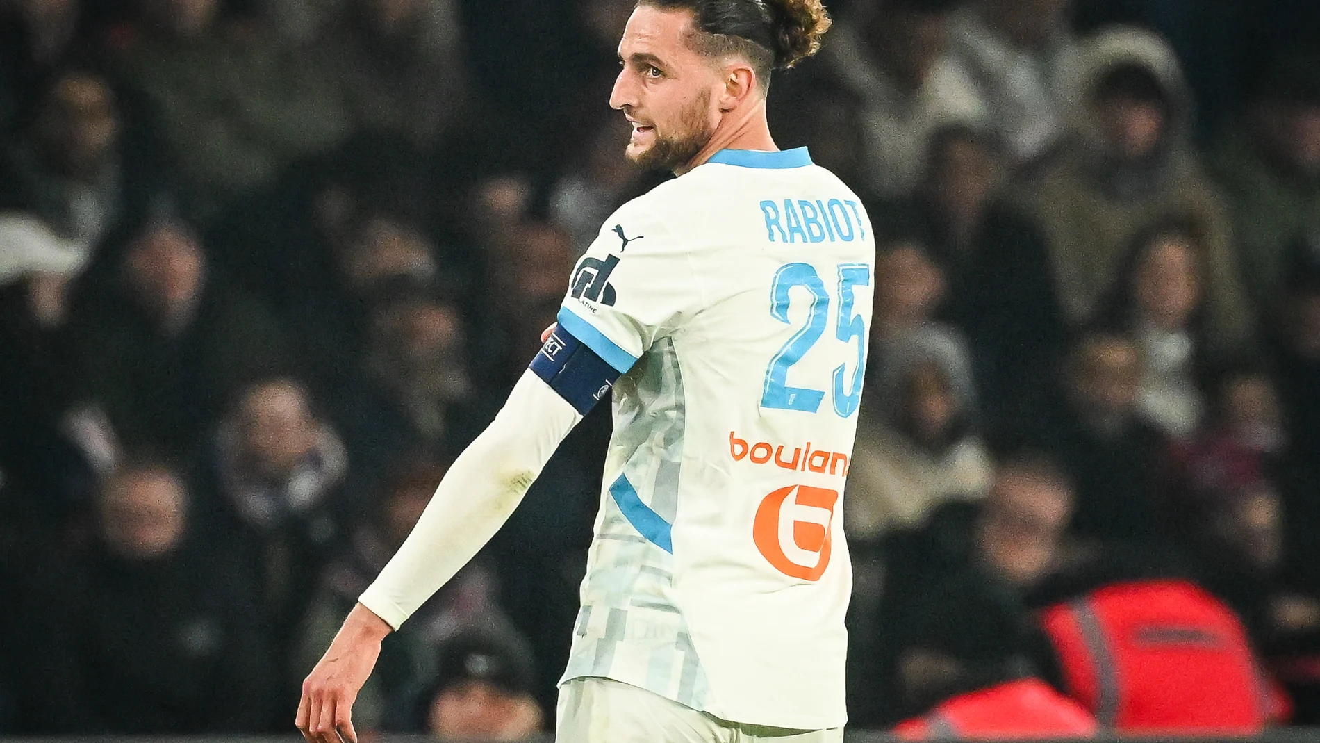 Adrien RABIOT of Marseille during the French championship Ligue 1 football match between Paris Saint-Germain and Olympique de Marseille on 16 March 2025 at Parc des Princes stadium in Paris, France - Photo Matthieu Mirville / DPPI AFP7 16/03/2025 ONLY FOR USE IN SPAIN