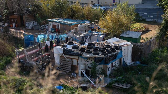 Varias barracas en el barrio de Vallcarca i els Penitents, en Barcelona