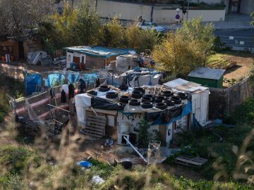Varias barracas en el barrio de Vallcarca i els Penitents, en Barcelona
