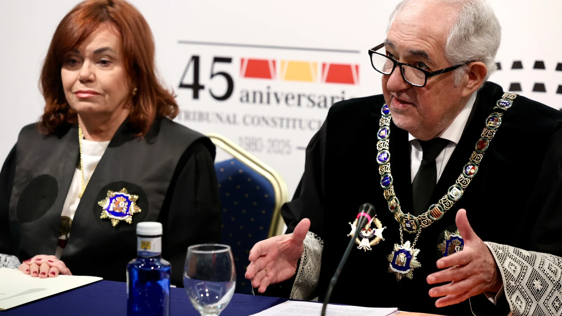 Cándido Conde-Pumpido en rueda de prensa tras celebrar Pleno extraordinario del TC en Cádiz. NACHO FRADE/EUROPA PRESS 18/03/2025