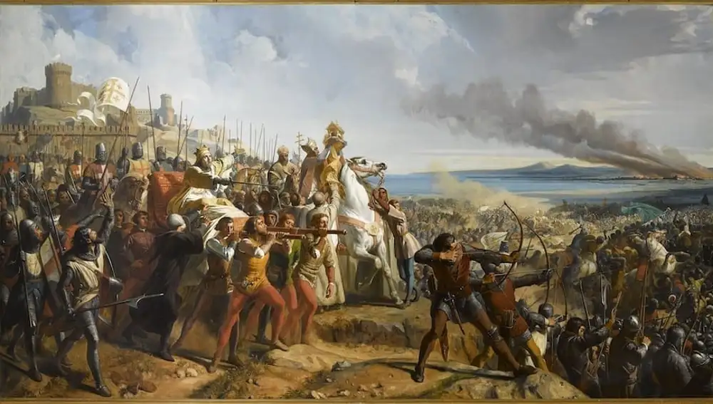 Representación de la batalla de Montgisard, de Charles-Philippe Larivière
