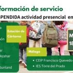Estos son los diez centros educativos que han suspendido las clases hoy por las lluvias