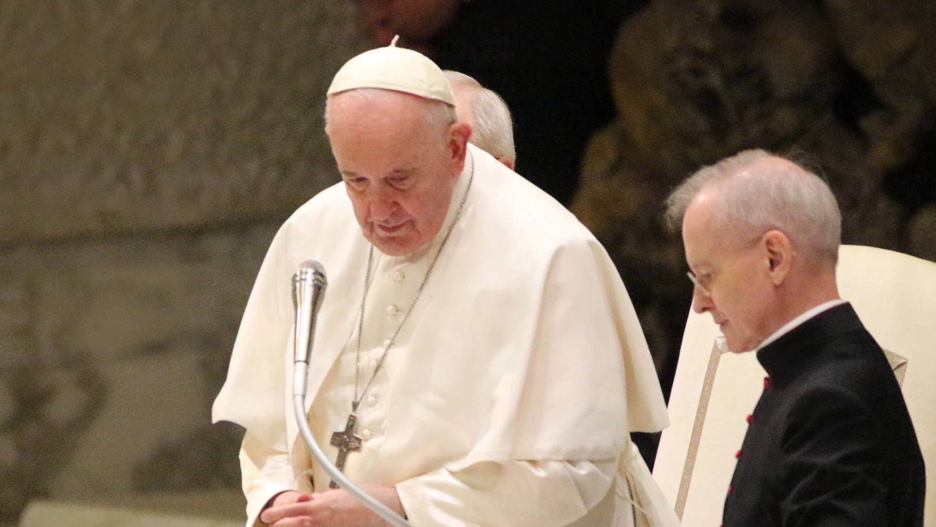 El Papa Francisco en el Aula Paolo VI del Vaticano