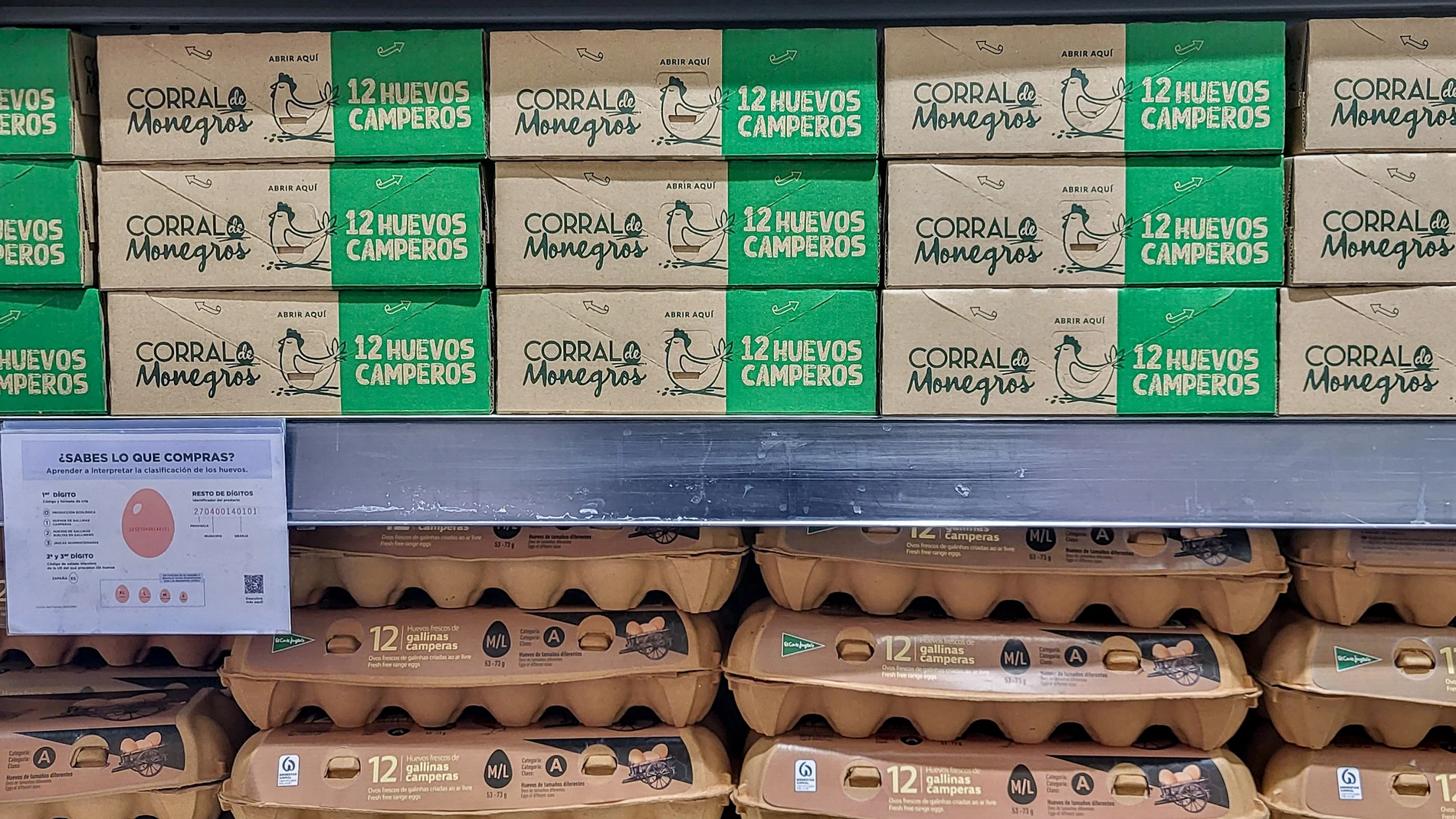 Varias docenas de huevos, a 19 de marzo de 2025, en Madrid (España). La OCU también ha denunciado que la crisis de la gripe aviar en Estados Unidos y las medidas para evitar este virus en Europa han creado las condiciones para justificar un incremento del precio de los huevos, generando la percepción entre los ciudadanos de "que la crisis o sus efectos llegarán antes o después a España y, por tanto, hay que subir ya los precios". 19 MARZO 2025;HUEVOS;SUBIDA DE PRECIOS;ECONOMÍA;INCREMENTO;GRI...