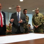 Keir Starmer durante la reunión que ha tenido lugar este jueves con altos mando militares