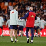 La selección española de fútbol realiza un entrenamiento abierto al público en el estadio de Mestalla