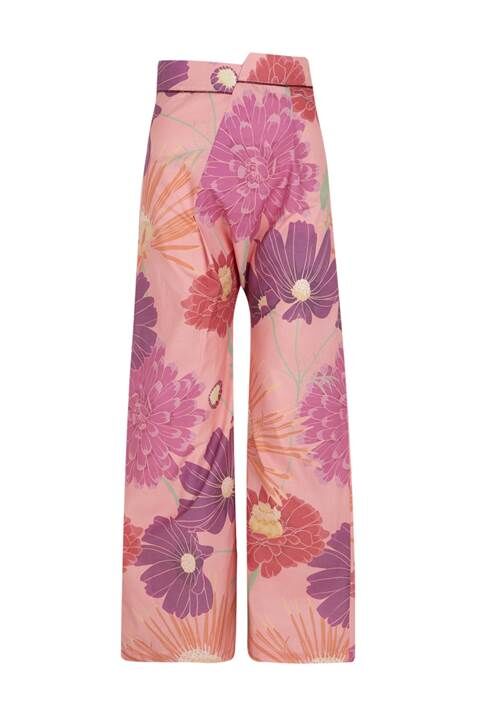Pantalón soho flores rosas.