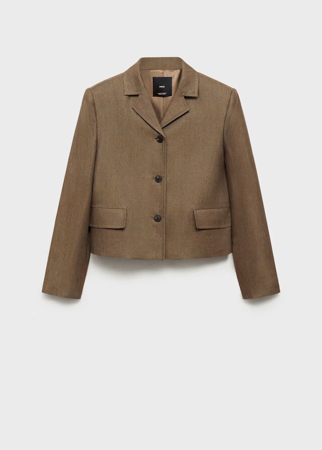 Blazer crop mezcla lino.