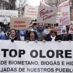 Protesta contra las macrogranjas y macroplantas de biogás por las calles de Valladolid