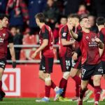 Los jugadores del Mirandés celebran un gol en una jornada reciente