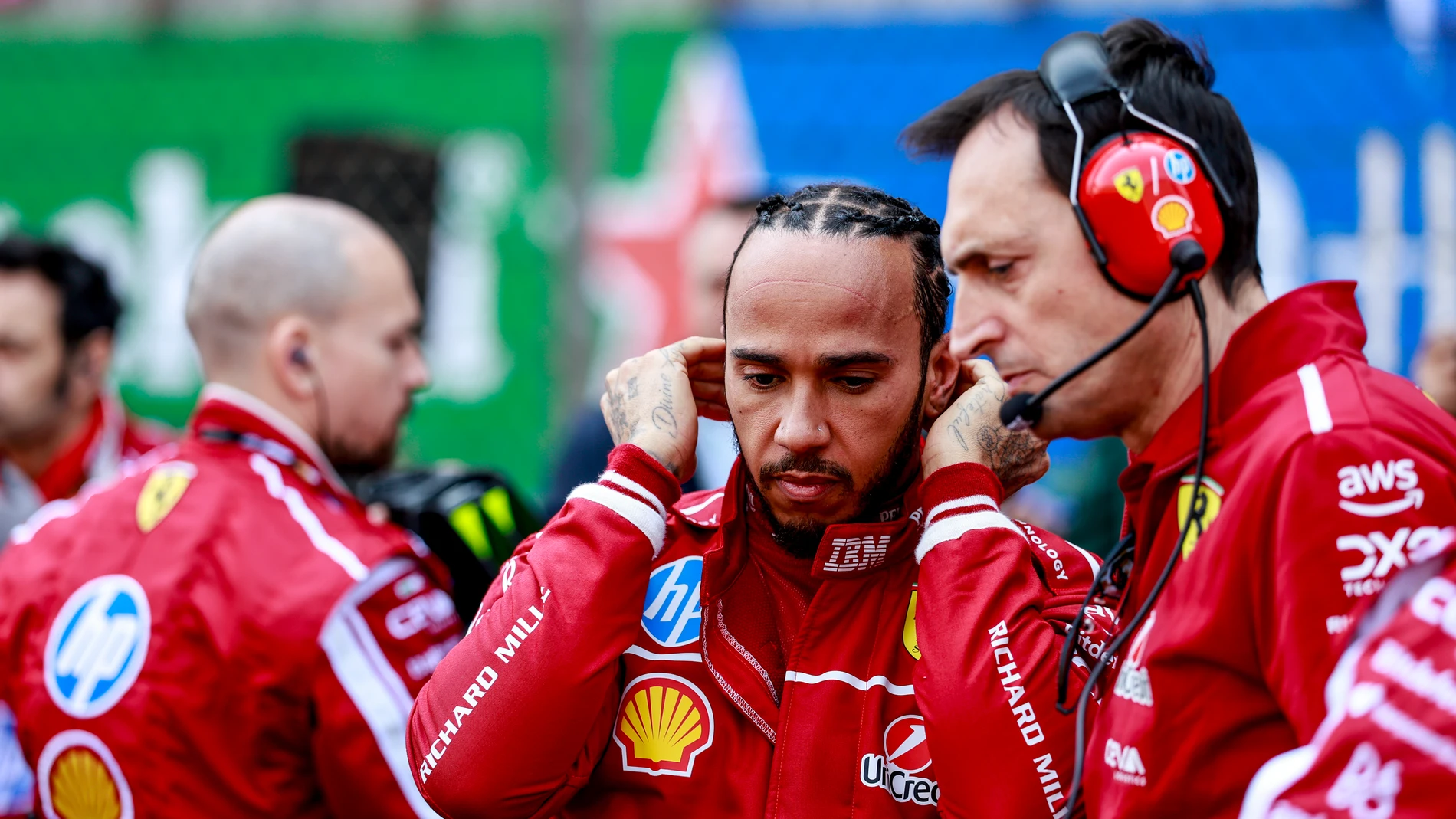 HAMILTON Lewis (gbr), Scuderia Ferrari SF-25, portrait during the Formula 1 Heineken Chinese Grand Prix 2025, 2nd round of the 2025 FIA Formula One World Championship from March 21 to 23, 2025 on the Shanghai International Circuit, in Shanghai, China - Photo DPPI AFP7 22/03/2025 ONLY FOR USE IN SPAIN