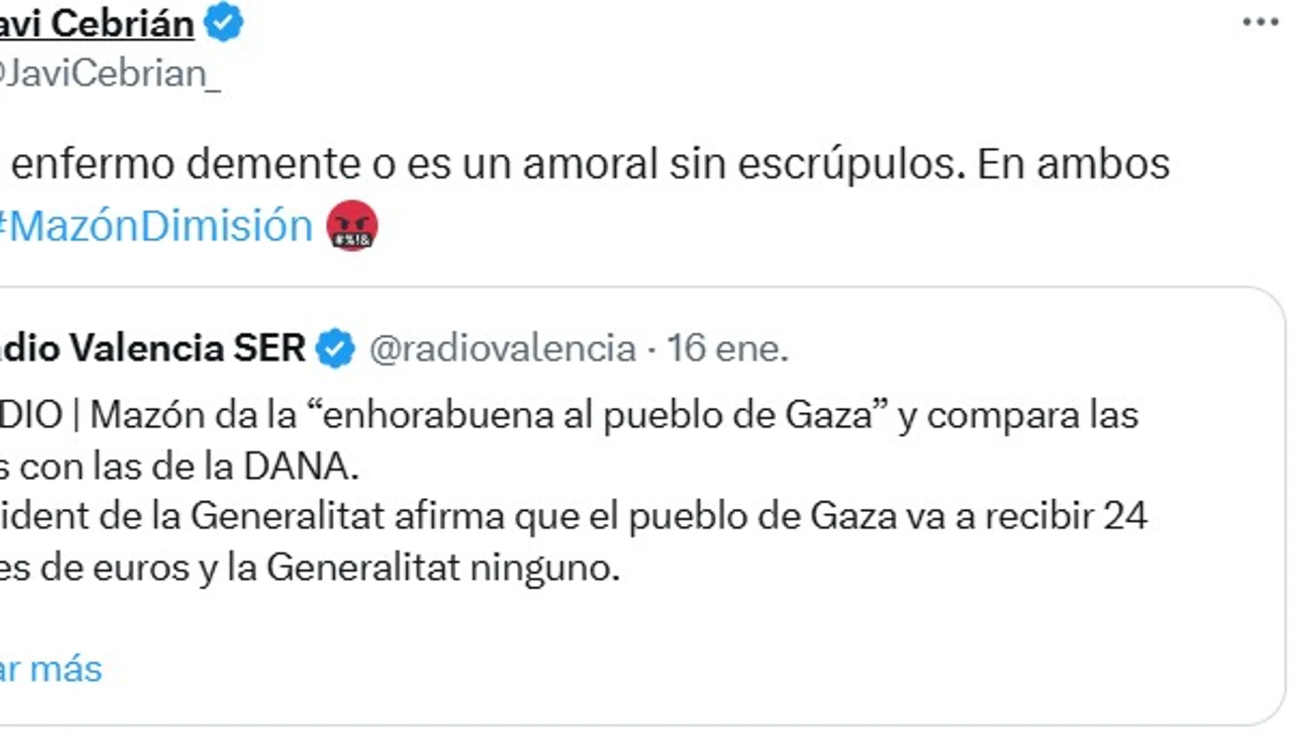 Tuit publicado en la cuenta de Javier Cebrián