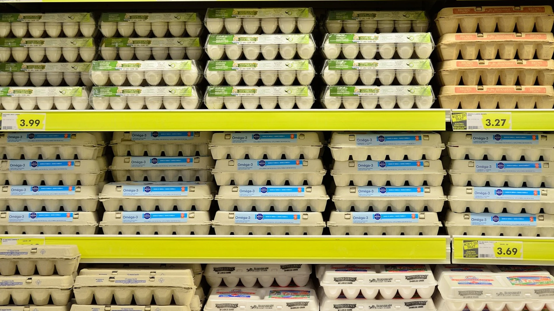 Huevos en el supermercado