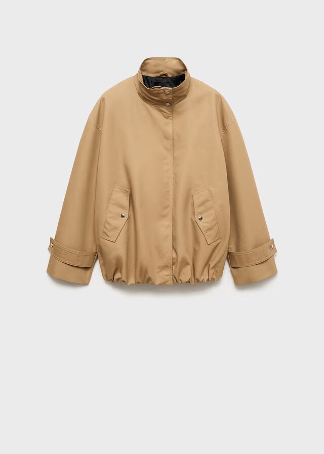 Parka algodón bajo fruncido.