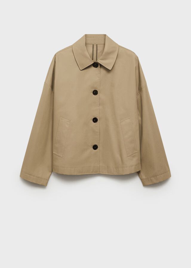 Chaqueta algodón recta botones.