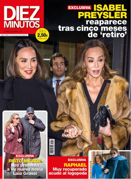 Raphael y Natalia Figueroa en la ventana inferior derecha de la revista