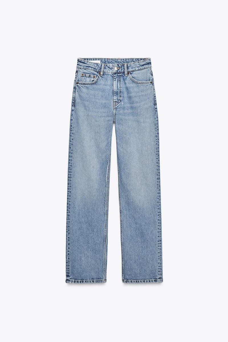Jeans trf rectos tiro alto.