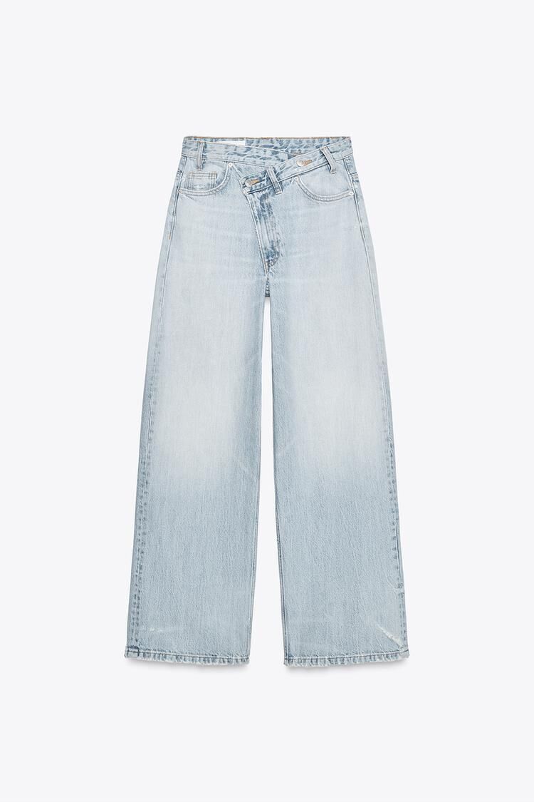 Jeans cintura cruzada.
