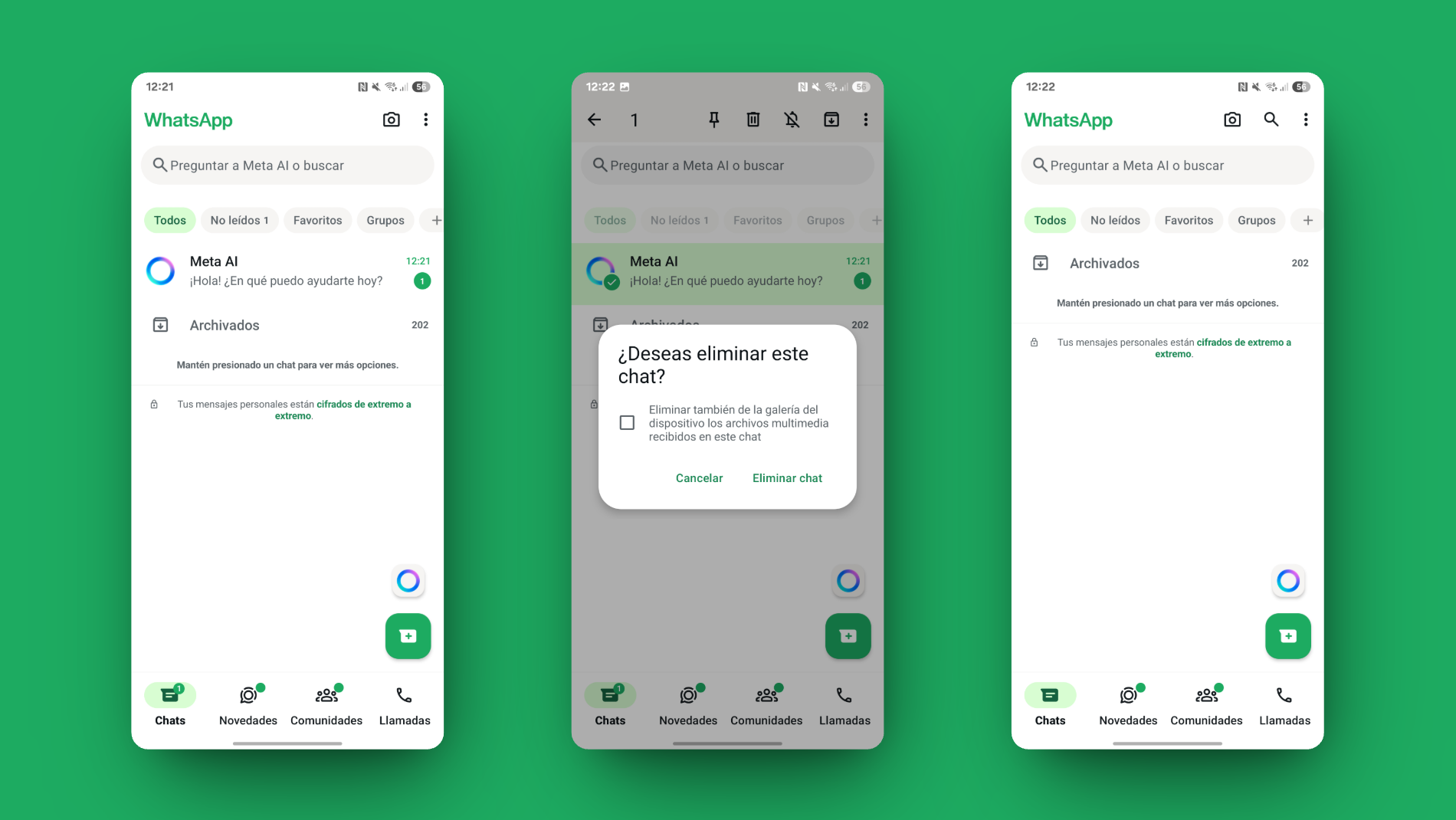 Los pasos para ocultar Meta AI en WhatsApp