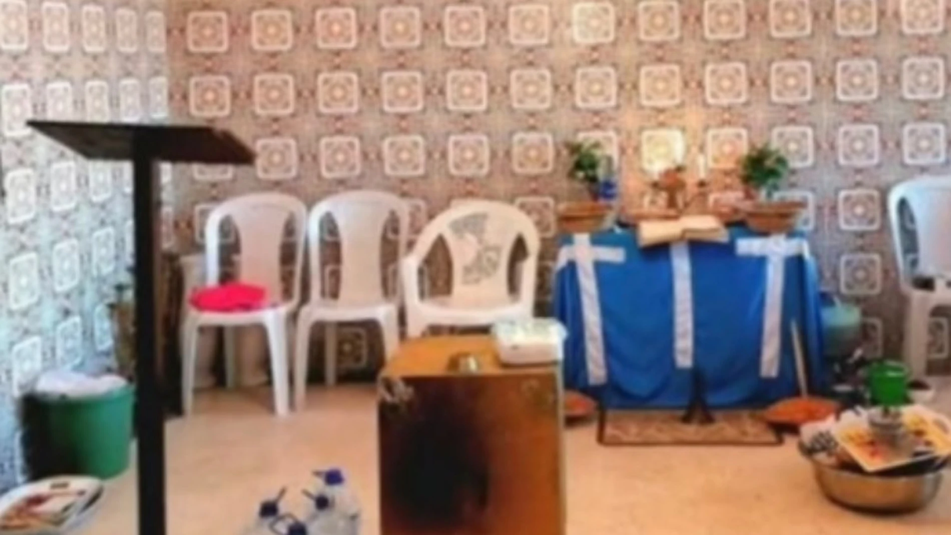 Interior de uno de los "templos clandestinos"