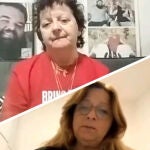 Silvia Cuño y Ruti Chmiel, madres de dos rehenes, en una vídeollamada 