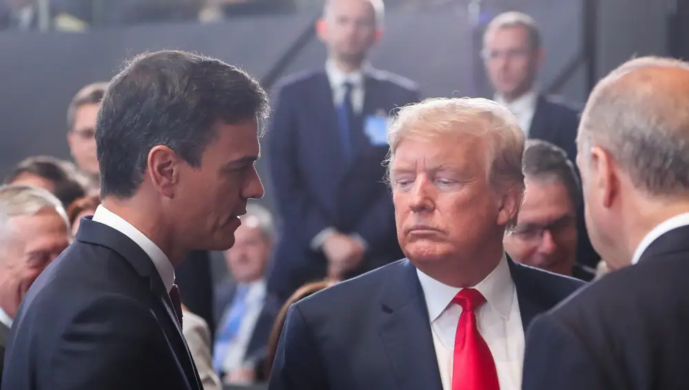 Pedro Sánchez y Donald Trump, en su primer encuentro