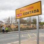 Puente cortado en la localidad de San Esteban de Gormáz (Soria)