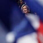 Marine Le Pen, durante la manifestación en París del pasado domingo