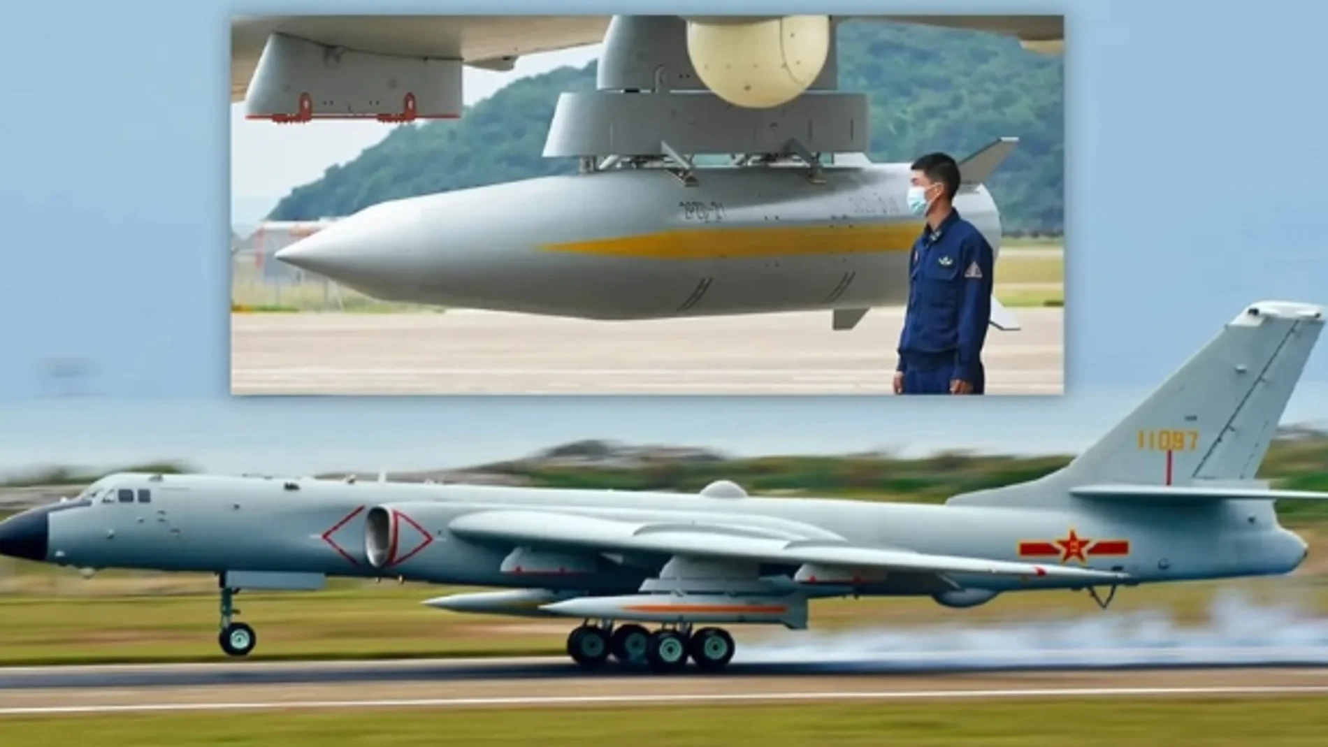 Un bombardero chino con el misil KD-21