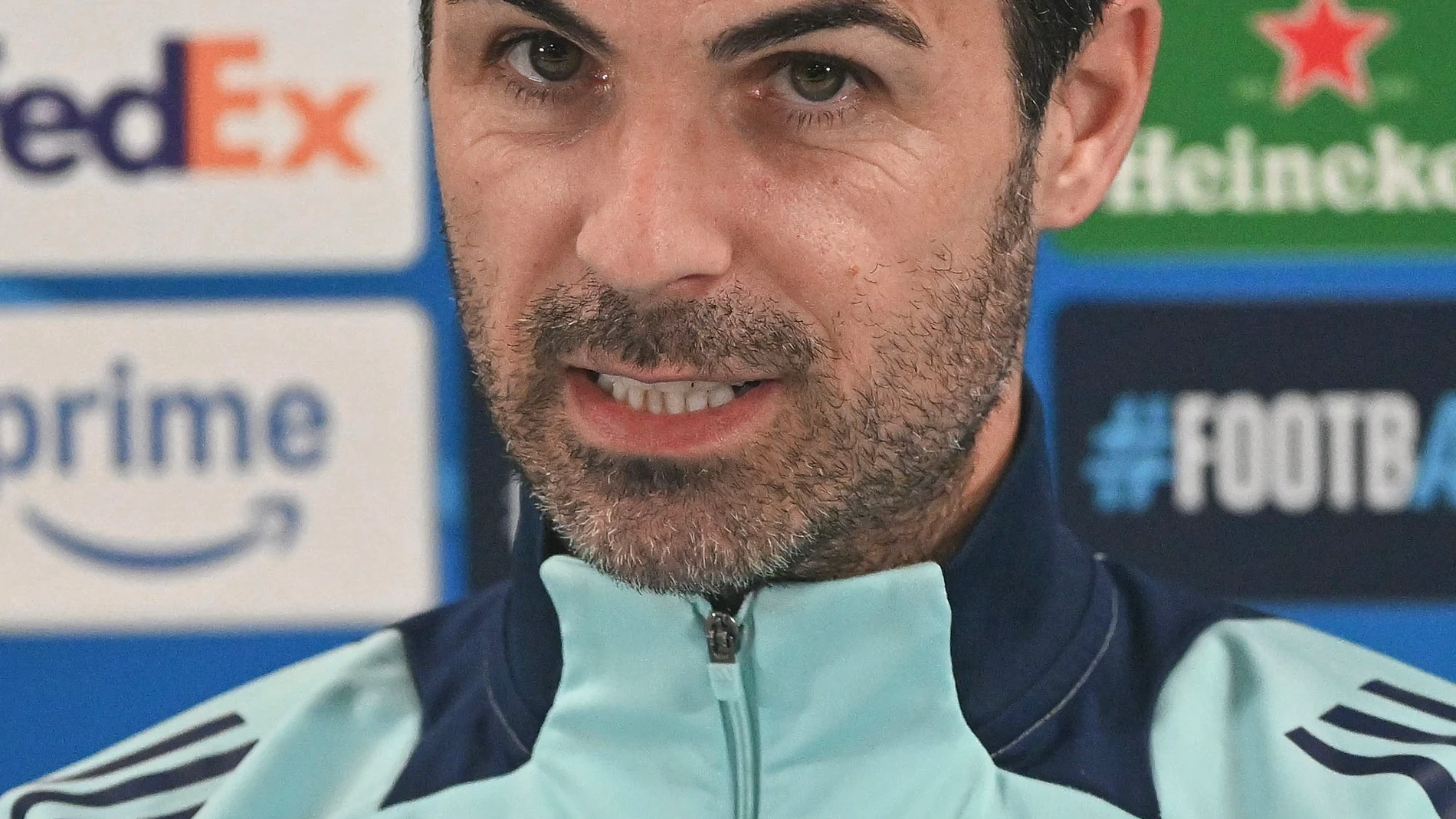 LONDON (United Kingdom), 07/04/2025.- Arsenal's manages Mikel Arteta attends a press conference in London, Britain, 07 April 2025. Arsenal face Real Madrid in a UEFA Champions League quarter-finals 1st leg soccer first round match on 08 April. (Liga de Campeones, Reino Unido, Londres) EFE/EPA/VINCE MIGNOTT