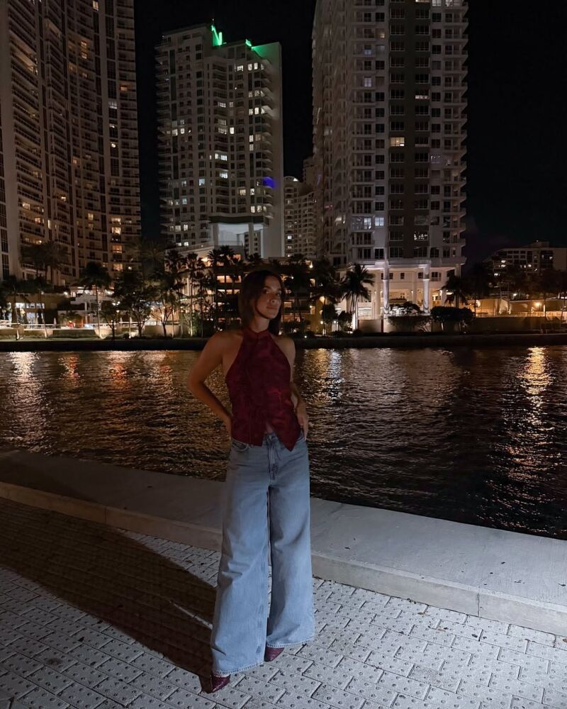 Uno de los looks de María Pombo en Miami.