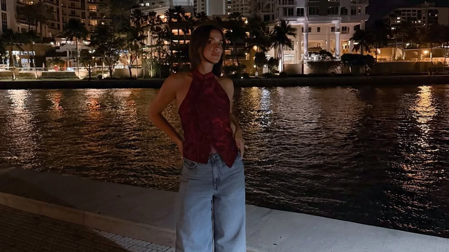 Uno de los looks de María Pombo en Miami.