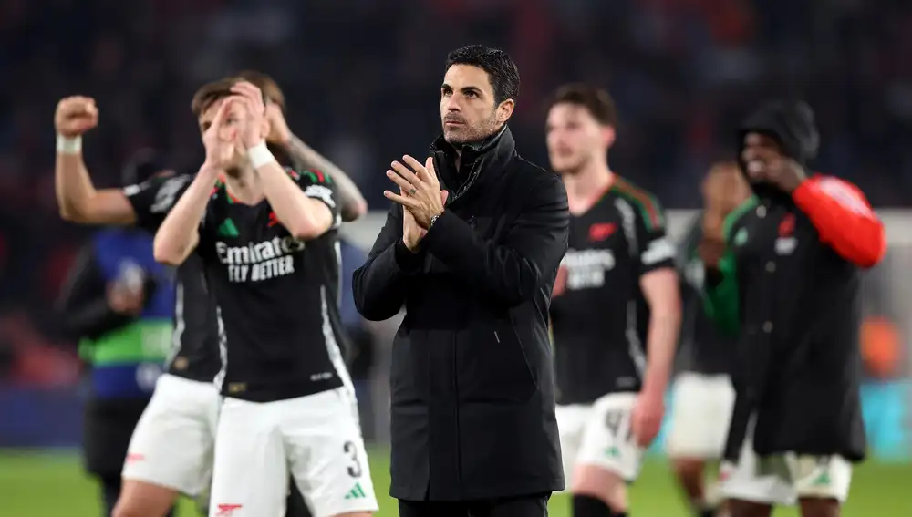 Fútbol/Champions.- Arteta y la solidez, claves de un Arsenal sin goleador y mermado en defensa