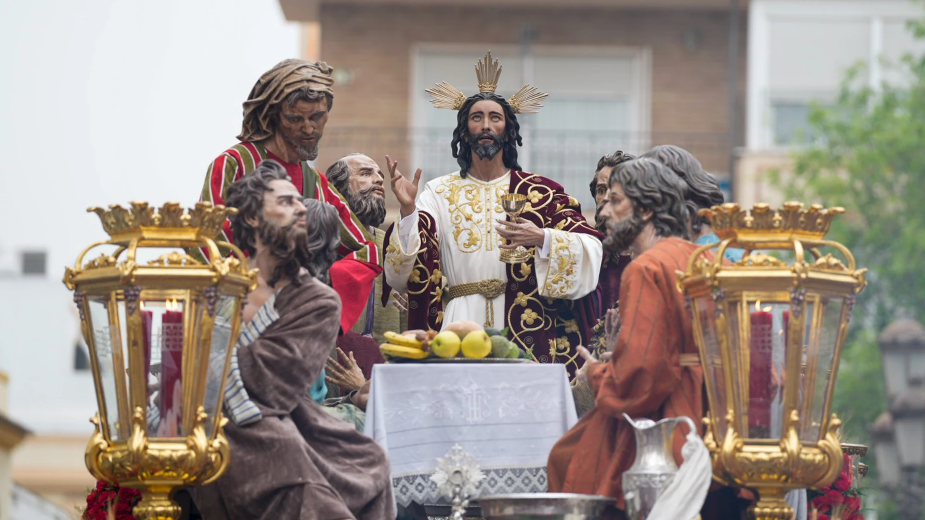Paso de misterio de la hermandad de la Cena de Sevilla