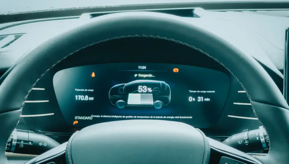 Volante y cuadro de instrumentos del BYD Tang