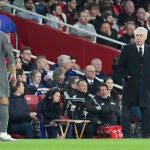 Carlo Ancelotti, durante el partido del Real Madrid en el Emirates Stadium