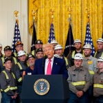 US President Donald Trump during an executive order signing ceremony in Washington