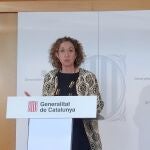 La portavoz de ERC en el Parlament, Ester Capella, en rueda de prensa