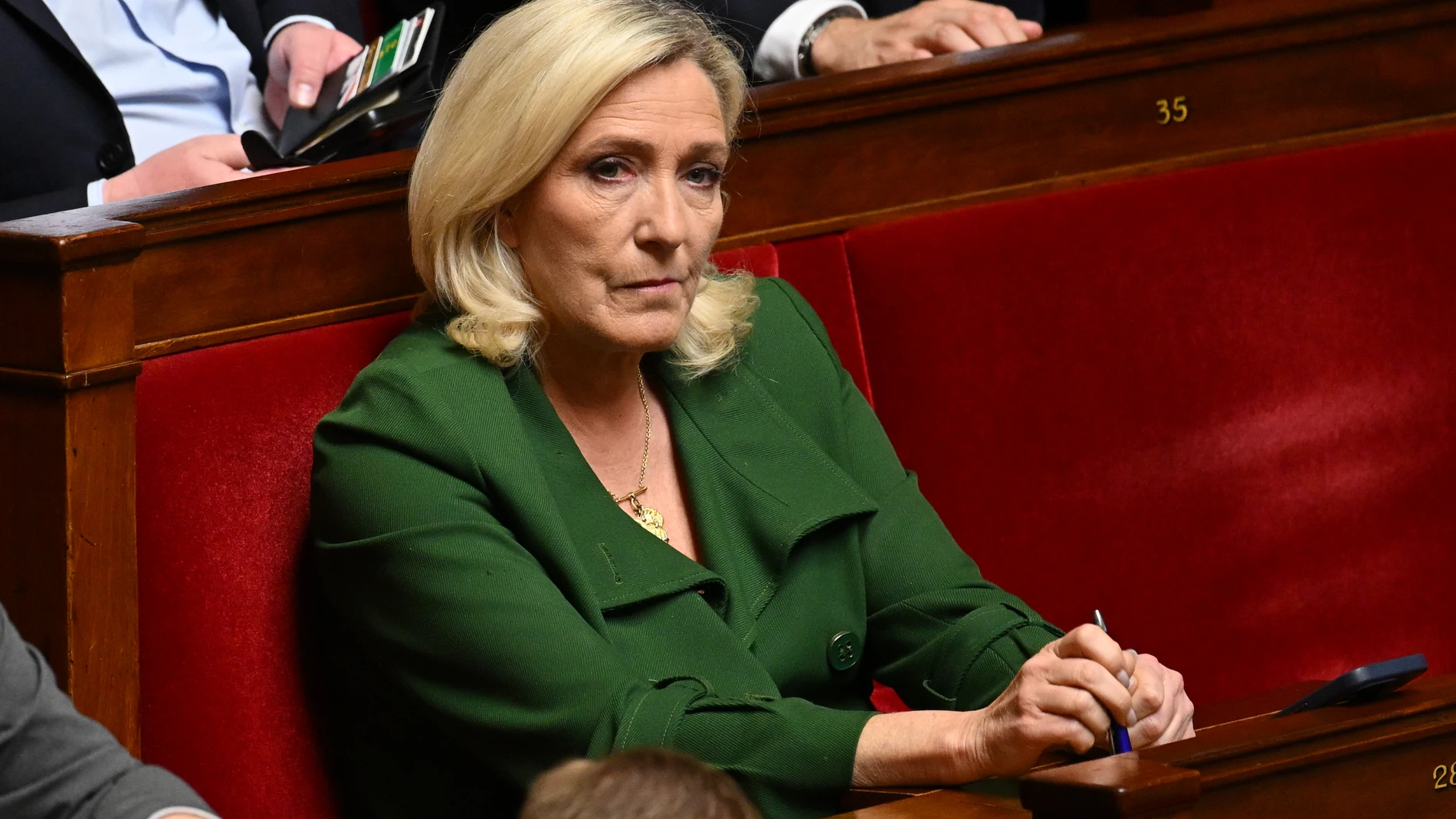 April 8, 2025, Paris, Ile-De-France (Region, France: The President of the RN (National Rally) group, Marine le Pen, during Questions to the Government at the National Assembly on April 8, 2025Europa Press/Contacto/Julien Mattia08/04/2025 ONLY FOR USE IN SPAIN