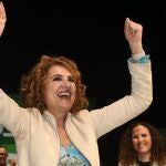La secretaria general del PSOE -A María Jesús Montero el 15 congreso provincial de Almería celebrado en Vícar.