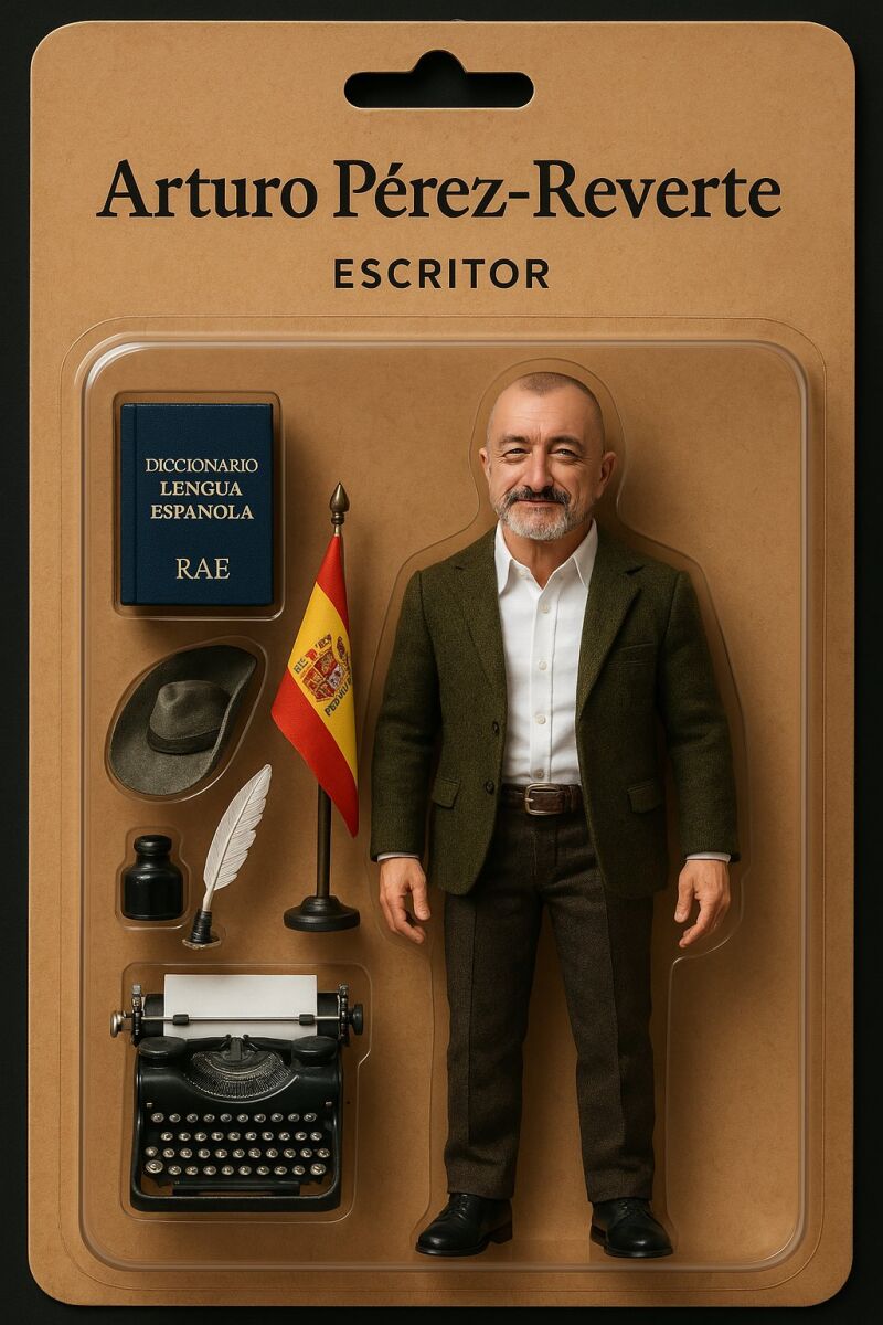 Muñeco personalizado de Arturo Pérez-Reverte creado por CharGPT