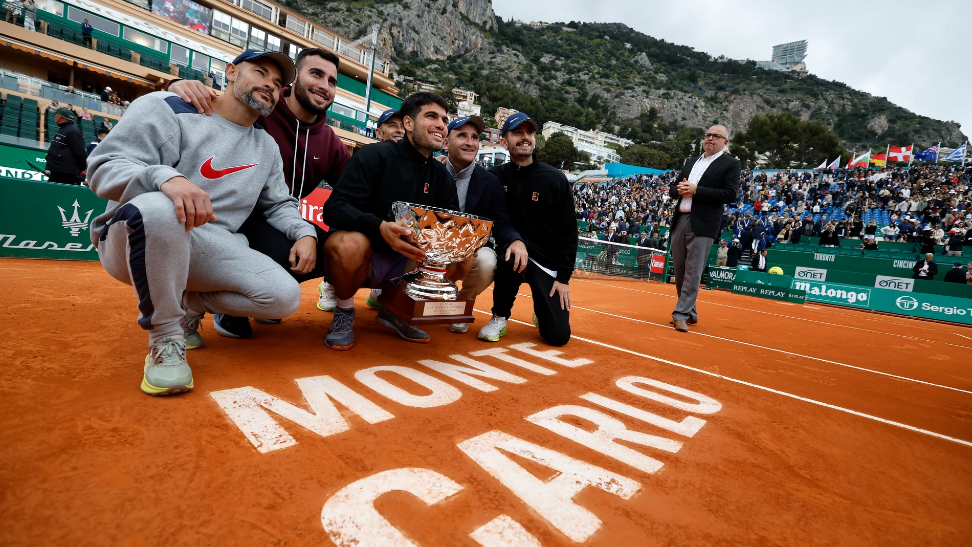 Alcaraz, con su equipo en Montecarlo
