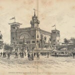 Un grabado de época con una imagen de la Exposición Universal de Barcelona de 1888
