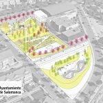 Proyecto de la plaza de Vistahermosa en Salamanca