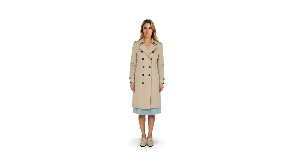 Gabardina cruzada beige de mujer.